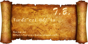 Turóczi Béla névjegykártya