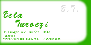 bela turoczi business card